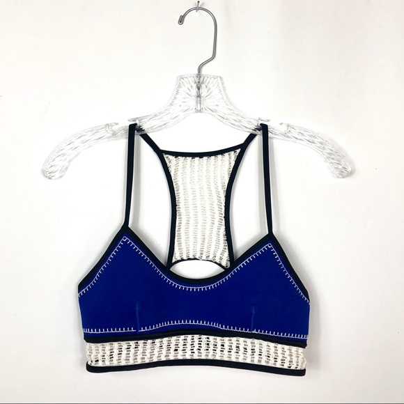 Victoria's Secret Other - Victoria's Secret Blue and Crochet Bikini Top M
